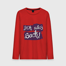 Лонгслив хлопковый мужской Look whes back!, цвет: красный