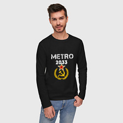 Лонгслив хлопковый мужской Metro 2033, цвет: черный — фото 2