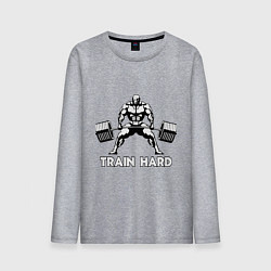 Мужской лонгслив Train hard тренируйся усердно