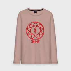 Лонгслив хлопковый мужской Slipknot Penragram, цвет: пыльно-розовый
