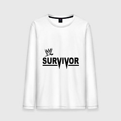 Лонгслив хлопковый мужской WWE Survivor, цвет: белый