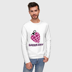 Лонгслив хлопковый мужской Green Day is love, цвет: белый — фото 2