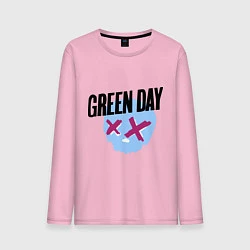 Лонгслив хлопковый мужской Green Day: Dead Skull, цвет: светло-розовый