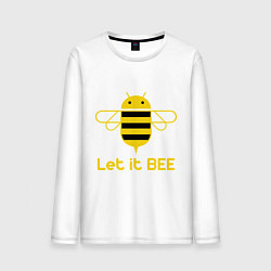 Лонгслив хлопковый мужской Android - Let It Bee, цвет: белый