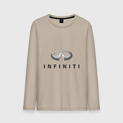 Лонгслив хлопковый мужской Logo Infiniti, цвет: миндальный