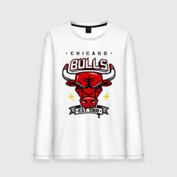 Лонгслив хлопковый мужской Chicago Bulls est. 1966, цвет: белый