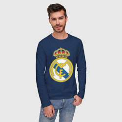 Лонгслив хлопковый мужской Real Madrid FC, цвет: тёмно-синий — фото 2