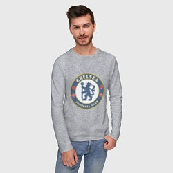 Лонгслив хлопковый мужской Chelsea FC, цвет: меланж — фото 2