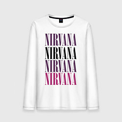 Лонгслив хлопковый мужской Get Nirvana, цвет: белый