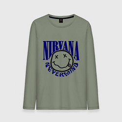 Лонгслив хлопковый мужской Nevermind Nirvana, цвет: авокадо