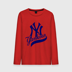 Лонгслив хлопковый мужской NY - Yankees, цвет: красный