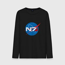 Лонгслив хлопковый мужской NASA N7, цвет: черный