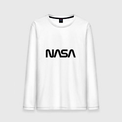 Лонгслив хлопковый мужской NASA цвета белый — фото 1