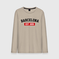 Лонгслив хлопковый мужской FC Barcelona Est. 1899, цвет: миндальный