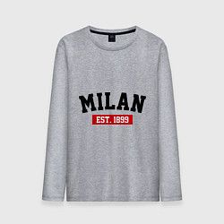 Лонгслив хлопковый мужской FC Milan Est. 1899, цвет: меланж