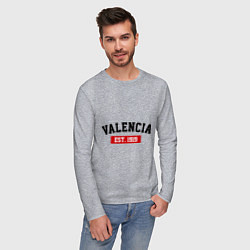 Лонгслив хлопковый мужской FC Valencia Est. 1919, цвет: меланж — фото 2