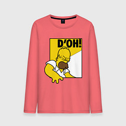 Лонгслив хлопковый мужской Homer D'OH!, цвет: коралловый