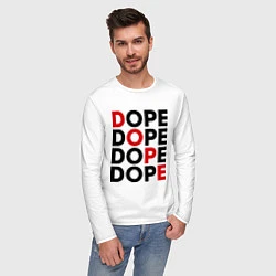 Лонгслив хлопковый мужской Dope Lines, цвет: белый — фото 2