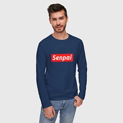 Лонгслив хлопковый мужской Senpai Supreme, цвет: тёмно-синий — фото 2