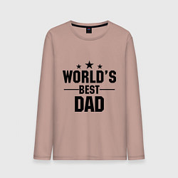 Лонгслив хлопковый мужской Worlds best DADDY, цвет: пыльно-розовый