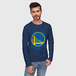 Лонгслив хлопковый мужской Golden state Warriors, цвет: тёмно-синий — фото 2