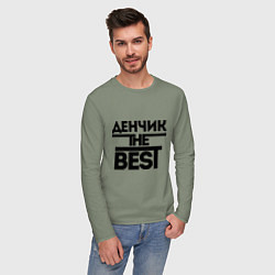 Лонгслив хлопковый мужской Денчик the best, цвет: авокадо — фото 2
