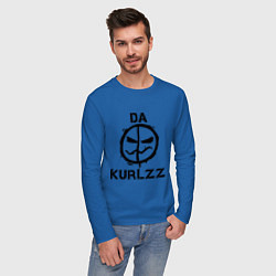 Лонгслив хлопковый мужской HU: Da Kurlzz цвета синий — фото 2