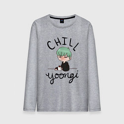 Лонгслив хлопковый мужской Chill Yoongi, цвет: меланж