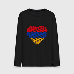 Лонгслив хлопковый мужской Сердце Армении, цвет: черный