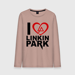 Лонгслив хлопковый мужской I love Linkin Park, цвет: пыльно-розовый