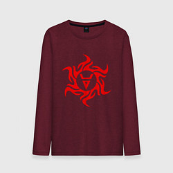 Лонгслив хлопковый мужской Символ Велеса, цвет: меланж-бордовый
