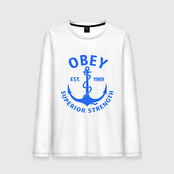 Лонгслив хлопковый мужской OBEY: Suprerior Strength, цвет: белый