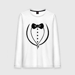 Лонгслив хлопковый мужской Cмокинг (tuxedo), цвет: белый