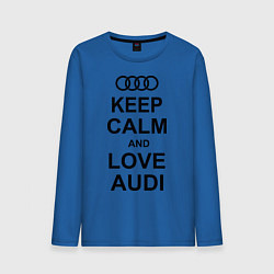 Лонгслив хлопковый мужской Keep Calm & Love Audi цвета синий — фото 1