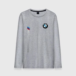 Лонгслив хлопковый мужской BMW M PERFORMANCE БМВ, цвет: меланж