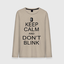 Лонгслив хлопковый мужской Keep Calm & Don't Blink, цвет: миндальный