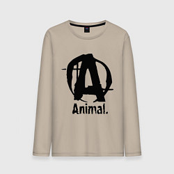 Лонгслив хлопковый мужской Animal Logo, цвет: миндальный