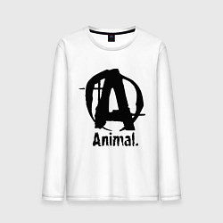 Лонгслив хлопковый мужской Animal Logo, цвет: белый