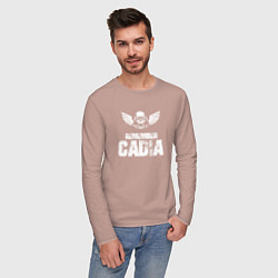 Лонгслив хлопковый мужской Remember Cadia - Warhammer, цвет: пыльно-розовый — фото 2