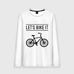 Лонгслив хлопковый мужской Lets bike it, цвет: белый