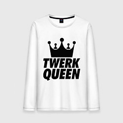 Лонгслив хлопковый мужской Twerk Queen, цвет: белый