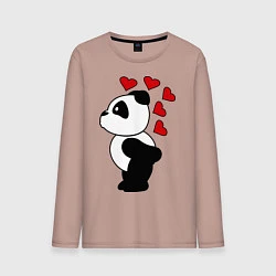 Лонгслив хлопковый мужской Поцелуй панды: для него, цвет: пыльно-розовый