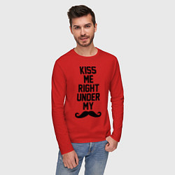 Лонгслив хлопковый мужской Kiss me, цвет: красный — фото 2