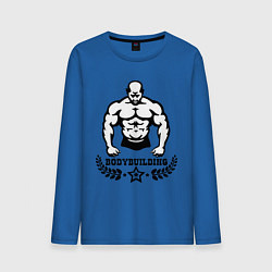 Лонгслив хлопковый мужской Bodybuilding цвета синий — фото 1