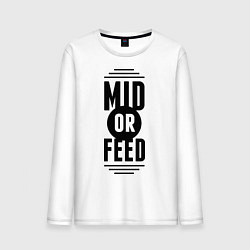 Лонгслив хлопковый мужской Mid or feed, цвет: белый
