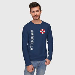 Лонгслив хлопковый мужской UMBRELLA CORP, цвет: тёмно-синий — фото 2