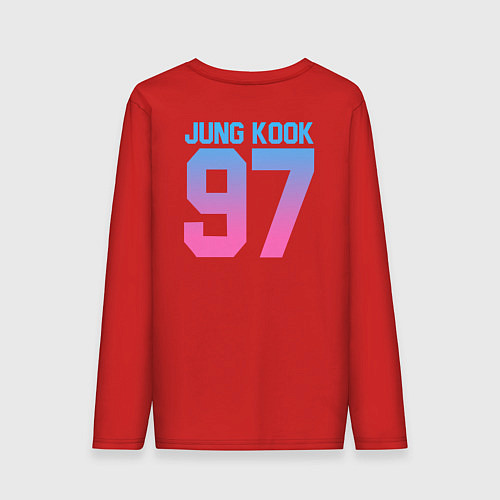 Мужской лонгслив BTS: Neon Jung Kook / Красный – фото 2