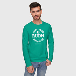 Лонгслив хлопковый мужской RUDN цвета зеленый — фото 2
