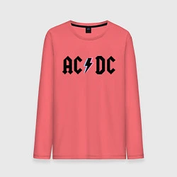 Лонгслив хлопковый мужской AC/DC, цвет: коралловый