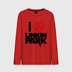 Лонгслив хлопковый мужской I love Linkin Park, цвет: красный